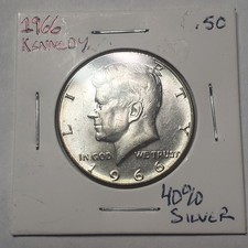1966 Kennedy Half Dollar - 40% Silver Clad - **Free Shipping** picture