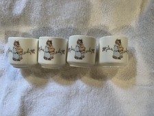 Set of 4 Vintage Royal Albert Beatrix Potter Tom Kitten Egg Cups Bone China 1986 picture