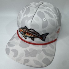 Southern String Hat Co 2024 White Camo Redfish Bass Rope Hat Snapback Rare Cap picture