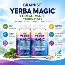 Yerba Mate Capsules, Yerba Magic, Pure Extract, 75mg Caffeine, 60 Count-2 PACK picture