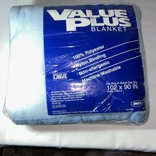 Vintage Value Plus Blanket Blue 102x90” Made Is USA From Kmart picture