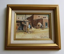 Signed Dorothy Lawrey Vorhees Watercolor Painting Taos Pueblo New Mexico picture