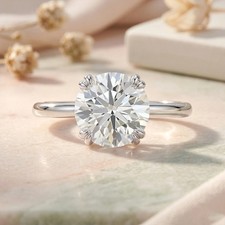 Beautiful 14k Solid White Gold Ring with Natural Diamonds 3.00 Ct. picture