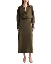 Altuzarra Cashmere Midi Dress Twisted Vine Melange Green Women's Size S NWT picture