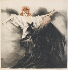 The Violinist 1925 – Louis Icart French Art Deco Etching Fashion Elegance Print picture