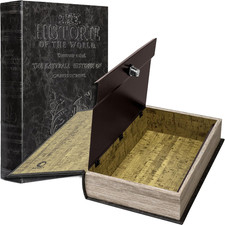 Large Antique Book Lock Box with Key Lock , 8.75