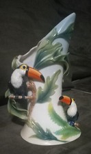 Franz Toucan Tocan Paradise Calls 3D 9” Vase Tropical Rainforest theme Signed picture