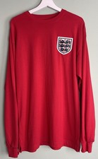 Score Draw England Retro Football Shirt Red No 6 Long Sleeve BNWT picture