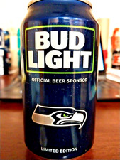 BUD LIGHT SEATTLE SEAHAWKS 2016 NFL KICKOFF 12 OZ BEER CAN BOTTOM DRAINED picture