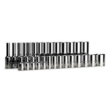 Capri Tools 1/4 in. Drive Shallow and Deep 6-Point Socket Set, Metric, 28-Piece picture