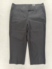 Lane Bryant Totally Cropped Pants Womens 16 Black Straight Leg Stretch Career picture