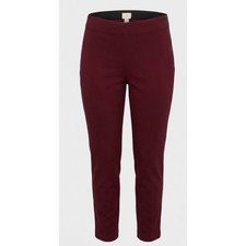 Chicos Fabulously Slimming Burgundy Ankle Pants Side Zip Size 2 Large picture
