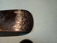 Antique Circa 1840 Large Ornate Coin Silver Handmade J. Lord, N.Y. Serving Spoon picture