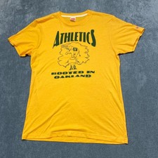 Homage Oakland Athletics A's T Shirt Mens Medium Yellow Cotton Stretch Sports picture