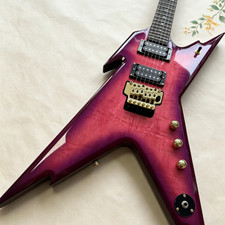US Ship Dean Razorback Electric Guitar Purple Flame Maple Top Floyd Rose Tremolo picture