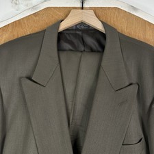 VTG Double Breasted Suit Mens 46L Brown Jones New York Wool Pants 34x32 Pleated picture