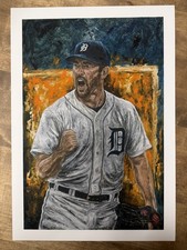 Detroit Tigers Justin Verlander 12”x18” Fine Art Print by artist David Courson picture