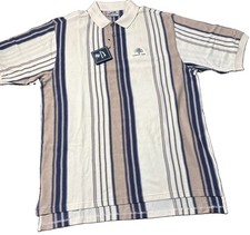 Vintage Slazenger Burning Tree Club Golf Polo Shirt Men's XL Striped NWT NOS picture