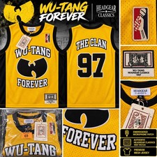 Headgear Classics Wu-Tang The Clan 97 Basketball Jersey Yellow/Black XL picture