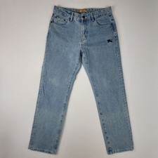 Burberry x Supreme Regular Jean Washed Blue Denim Mens Size 32 Embroidered Logo picture