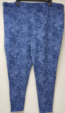 Terra & Sky Women's 2X High Rise Fitted Leggings Blue Plus Size NEW picture