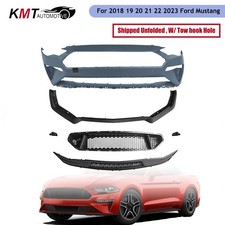 For 2018-2023 Ford Mustang GT Style Front Bumper Cover with Grille & Lip Set picture
