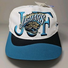 NOS 90s Jacksonville Jaguars RARE Wave Bill Snapback Hat NFL Embroidered Cap NWT picture