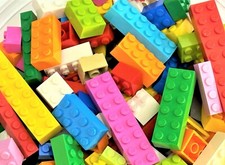 300 LEGO Bricks 2x2 2x3 2x4 Bulk Lot Mix Colors w/ 2x6 2x8 LARGE BIG BRICKS ALSO picture
