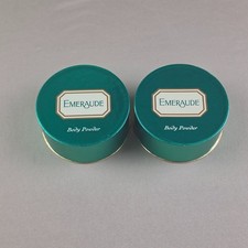 2-Vtg Emeraude Body Powders wPuff Sealed Coty 2.3 oz New Old Stock Discontinued picture