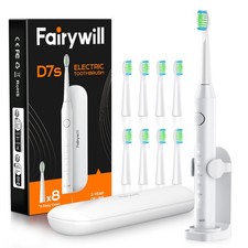 Fairywill Sonic Rechargeable Electric Toothbrush 8 Brush Head 5 Mode Travel Case picture