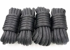 Black Double Braided Dock Line 4 pack  1/2