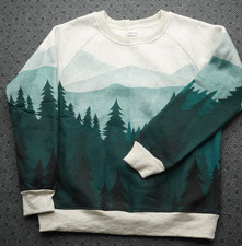 L.A. Soul Wear With Style Forest Landscape Sweatshirt Size Small Nature Print picture