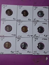 1910-1943 LINCOLN CENT LOT OF 9 AS PHOTOGRAPHED. picture