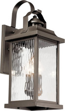 Linford 3-Light 22.25' Outdoor Wall Light Fixture with Clear Wave Glass in Olde picture