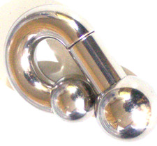 00g 5/8 Reverse Prince Albert Jewelry Mollusk Weight Stretcher Barbell 19mm Ball picture