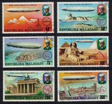 Malagasy Rep. 75th Anniversary of Zeppelin 6v 1976 CTO SG#346-351 picture