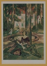 1980 Frederic Chopin Polish Composer Romantic Garden Scene USSR Art Postcard picture