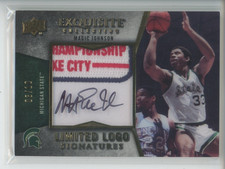 MAGIC JOHNSON AUTO CHAMPIONSHIP TAG PATCH /10 2012-13 UD EXQUISITE LIMITED LOGO picture