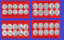 2022, 2023, 2024, 2025 American Women Quarter P & D 10 Coin Set UNC - 40 coins picture