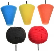 Foam Drill Polishing Cone Ball Pads Kit Car Hub Waxing Buffing Wheel Polisher 4