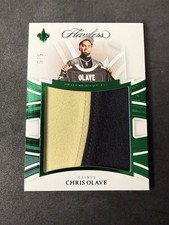 2025 Flawless Chris Olave Draft Night Jerseys #/5 Emerald Saints Draft Patch picture