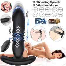 Thrusting Anal Butt Plug Dildo Vibrator Prostate Massager Sex Toys for Men Women picture