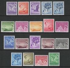 SEYCHELLES SG174/188 1954 QEII Definitives, Full set of 19, Mint UMM, c.£110 picture