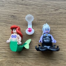 LEGO Disney Little Mermaid Ariel & Ursula Minifigures Lot of 2 w/ Clamshell picture