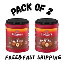 (PACK 2) Folgers Toasty Hazelnut Artificially Flavored Ground Coffee, 9.6 oz picture