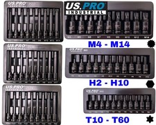 US PRO IMPACT Hex Torx Spline Bit Sockets 3/8
