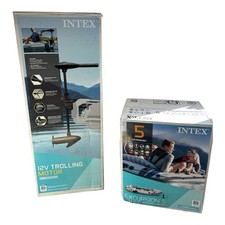Intex Excursion 5 Inflatable Fishing Boat Set with Mount Trolling Motor picture