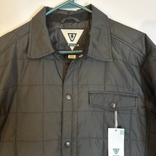 Vissla Men's Large Cronkite II Eco Button Up Jacket Black NWT Quilted Snap Fall picture