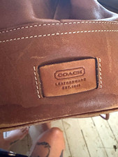 Coach Women's Brown Shoulder Bag Double Handles Buckle Closure Silver Hardware picture