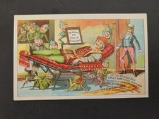 1890s antique MARKS ADJUSTABLE FOLDING CHAIR ny TRADE CARD brownies uncle sam picture